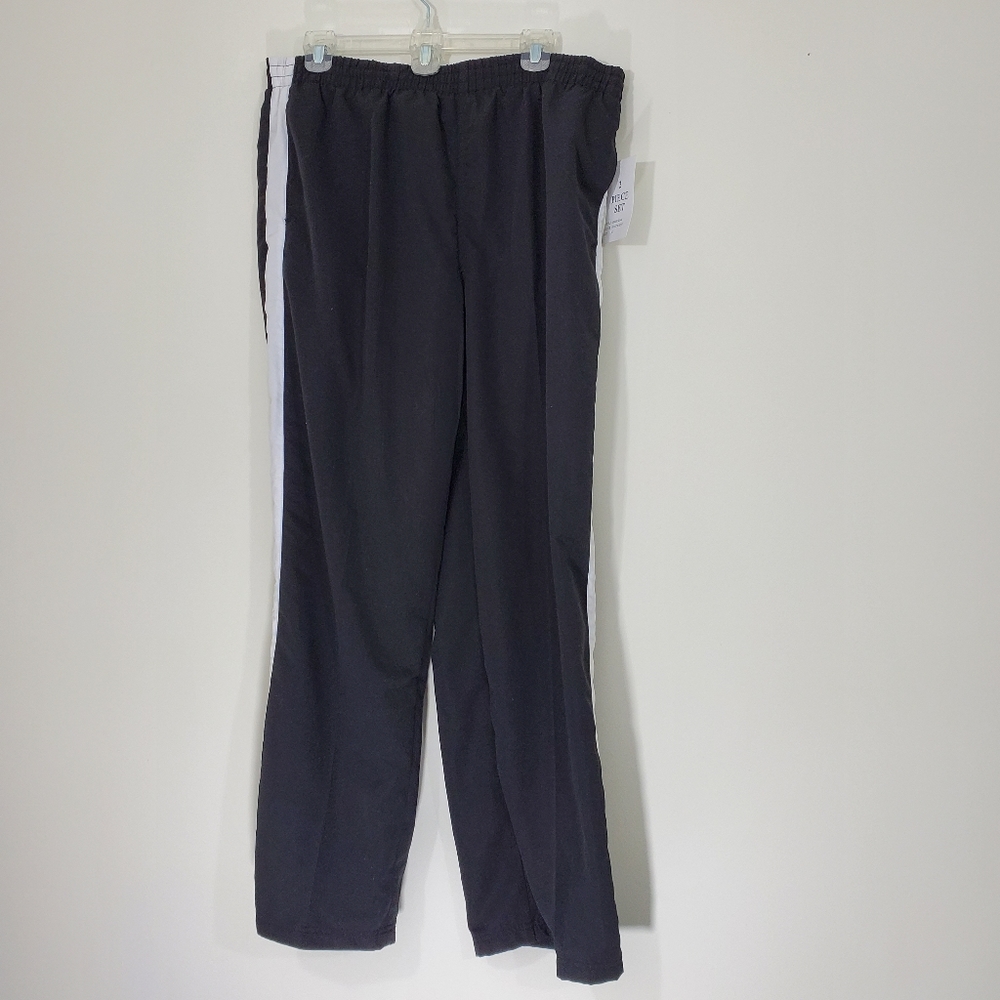 NWT Kim Rogers Black/White Track Pants, Size XL